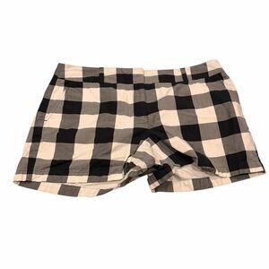 Loft Black and Cream Checkered Shorts 4” Women’s Size 12